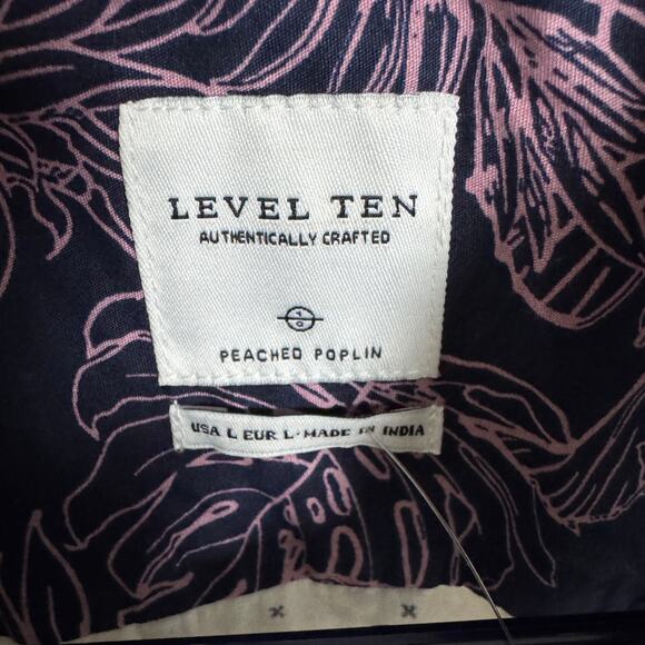 Level Ten Peached Poplin Button Up Cotton Shortsleeve Shirt US Men's L - Picture 3 of 7